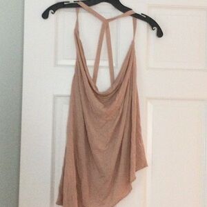 Sleeveless Draped Cowl Neck Tank Top - Nude